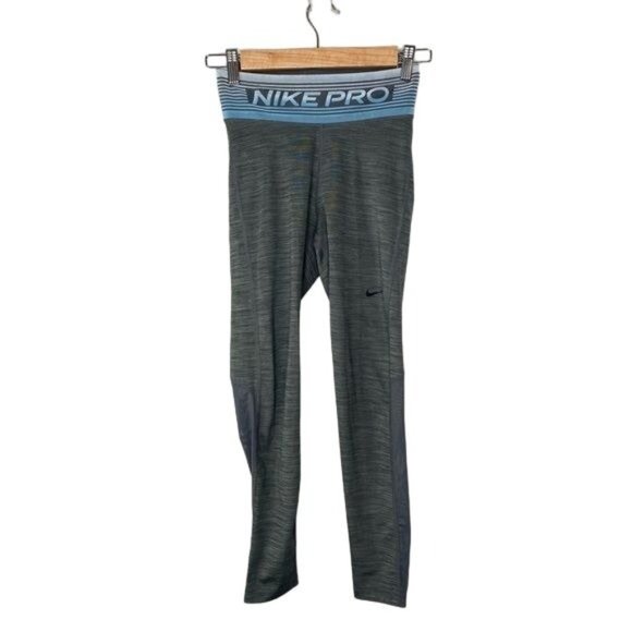 Nike pro dry fit ladies leggings gray and blue extra small XS - Picture 1 of 8
